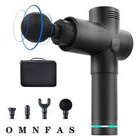 Omnfas Massage Gun,Handheld Electric Body Massage for Sore Muscle and Stiffness, Deep Tissue Massager Cordless Super Quiet - 3 Speed with 4 Massage Heads,with Carrying Case and Quick Rechargeable