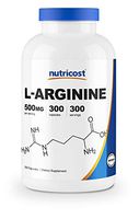 Nutricost L-Arginine 500mg, 300 Capsules - Gluten Free and Non-GMO