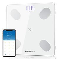 Bluetooth Body Fat Scale [Upgraded], SMARTAKE 11.8 x 11.8 Inches Digital Weight Scale, Large Platform Precision BMI Scale with Smart App, Body Composition Scale with 13 Key Data, White