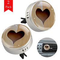 Wood Heart Car Aromatherapy Essential Oil Diffuser Crystal Glass Air Freshener Vent Clip Locket with 4 Refill Pads Silver metal Car Diffuser for Aromatherapy 34mm