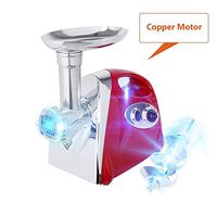 Electric Meat Grinder Stainless Steel Meat Mincer Enema Machine & Sausage Stuffer Meat Machine Sausage Maker Food Processing Machine With 4 Knife Meshes Red