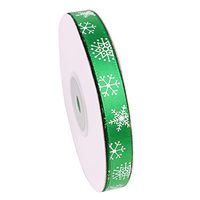 WillowswayW Snowflake Print Christmas Satin Ribbon Wedding DIY Gift Wrapping Decoration Xmas Decor-22m Green