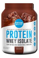 Portions Master Cold-Processed, CFM 100% Whey Protein Powder. All-Natural Fast-Digesting Sweetened with Stevia (Chocolate Brownie, 2 LB)