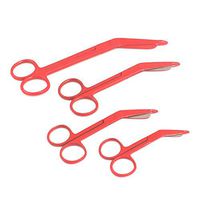 LAJA IMPORTS Set of 4 Pieces Lister Bandage Scissors 3.5" 4.5" 5.5" 7.25" (Red Color) Stainless Steel