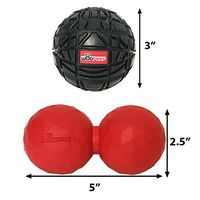 WODprep Massage Ball Set: Includes Double Lacrosse Ball Peanut & Multiple Massage Zone Mobility Ball