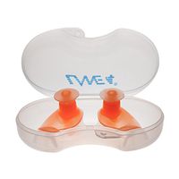 LANE 4 Accessories – Ear Plugs with Storage Case, Ergonomic Shape Chlorine-Proof Waterproof Silicone, Soft Flexible Comfortable Reusable Unisex for Adults Men Women Children EP009 (Orange)