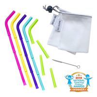 Award-Winning Build-A-Straw Reusable Silicone Drinking Straws (Brights Collection)