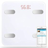 Qutity Bluetooth Body Fat Scale, Smart Wireless Digital Bathroom Scale with iOS and Android App Measures Body Weight, Fat, Water, BMI, BMR, Muscle Mass, Bone Mass and Visceral Fat, White