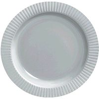 amscan Shiny Round Premium Plastic Plates, 10 1/4", Silver