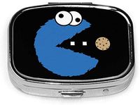 Cookie Muppet Unisex Fashion Silver Square Pill Box Vitamin Medicine Tablet Holder Wallet Organizer Pocket Wallet One Size