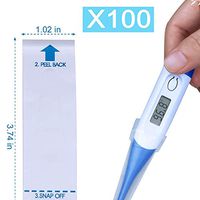 100pcs Disposable Thermometer Covers Digital Thermometers Probe Covers Sleeves for Oral Armpit Rectal Electric Thermometer Disposable, Sterile & Sanitary