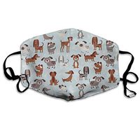 NiYoung Earloop Face Covers for Women Men Kids, Cute White Brown Dogs Warm for Pollen Smog, Running - Home Or Commercial Use