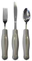Kinsman Enterprises 11547 Weighted Gray Vinyl Handle Stainless Steel Utensil Set, 3 Pieces