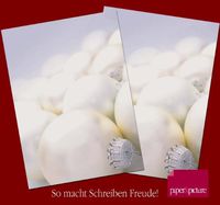 Silver christmas Balls fantastic stationery set containing sheets and matching envelopes