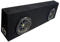 ASC Package Dual 10" Kicker Sub Box Regular Cab Truck Black Subwoofer Enclosure C10 Comp 600 Watts Peak
