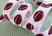 25 yards Spool Sports Grosgrain 7/8" Ribbon/American (R8-78-Football) Roll
