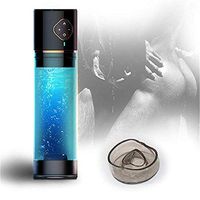 3 Patterns 360° Automatic Rotating Large Size Electric Cup USB Rechargeable Massage Pênīs Enlargement Pump Vacuum Air or Water Massage Device Blue Visible Flashlight Sleeve Mens Toys