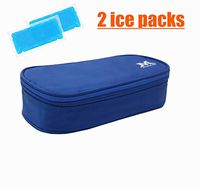 Mazel Insulin Pen Travel Case Diabetic Supply Organizer Cooler Bag with 2 Ice Packs,Keeps Insulin Cool for 8 Hours,Perfect to take on a Trip (Blue)