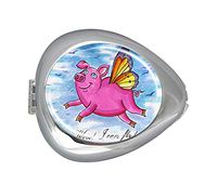 Flying Pig Rectangle Custom Silver Oval Pill Box Pocket Purse Pill Case Medical Tablet Holder Weekly Pill Organizer Decoration Box Wallet