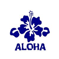 Aloha Hibiscus Flower Vinyl Decal Sticker | Cars Trucks Vans Walls Laptops Cups | Purple | 5.5 inches | KCD1508PR