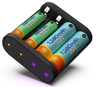 ISDT A4 Smart Battery Charger AA & AAA 10500 12500 Battery of NiMH NiCd Li-lon LiFePO4 Rechargeable Batteries with USB Port (Black)