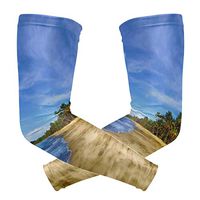 LEVEIS Beach Sea Coast Nature Sand Ocean Arm Sleeves UV Protection for Men Women Sunblock Protective Gloves Running Golf Cycling Driving Long Arm Cover 1 Pair