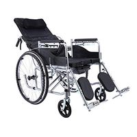 Yjyly Wheelchair Manual Wheelchair Folding Elderly Lightweight Wheelchair Free Inflatable Can Be Semi-Lying Full Lay Toilet Seat Wheelchair Attendant Trolley Can Bear 100kg Lightweight propelled