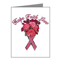 Note Card Cancer Pink Ribbon Survivor Hope