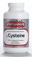 Anabol Naturals L-Cysteine 500 Capsules 500 mg Free Form Pure Crystalline