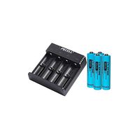 3.7V 10440 AAA Lithium Ion Rechargeable Battery 4pc+ Charger