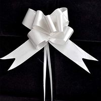 Shatchi 50mm Large 5 Pull Bow Silver Ribbons Wedding Floristry Car Gift Decorations