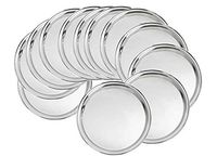 King International Stainless Steel Plates, stainless steel round quarter plate set of 12 pieces-18.5 cm, stainless steel dishes, dinner plates, camping plates set, stainless steel plates for kids