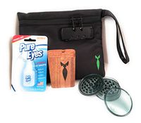 Discreet Smell Proof Bag with Lock with Raw Natural Wood Stash Box Pure Eyes Redness Relief Plastic Herb Grinder Portable Storage Container for Dry Goods and Herbs