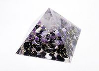Orgonite Orgone Pyramid - Energy Generator - Emf Protection - Crystal Gemstone - Quartz Obsidian Amethyst - Powerful Healing Tool