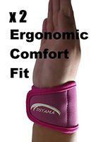 SISYAMA 2X Adjustable Neoprene Wrist Support Wristbands (Youth Pink)