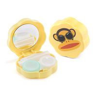 Adorable Yellow Monkey Contact Lens Travel Case with Accessories and Mirror