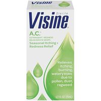 Visine A.C. Astringent & Redness Reliever Eye Drops for Seasonal Itching & Redness 0.5oz (1 Box Only)