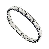 Accents Kingdom Hugs Kisses Magnetic Titanium Health Golf Bracelet T9 8.0"