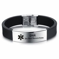 LiFashion LF Mens Stainless Steel Silicone Medical Alert Wristband Sos DNR Customized Medical ID Bracelet Awareness Emergency for Husband Son Boyfriend Grandpa Dad,Do Not Resuscitate