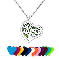 LoEnMe Jewelry Aromatherapy Essential Oil Diffuser Necklace Love Heart Tree of Life Locket Pendant Women Girl Men