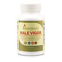 BodyHealth Male Vigor Men's Testosterone Booster, (60 Capsules) Natural Supplement for Sexual Function, Performance, Strength and Stamina, with Testofen & Fenugreek Seed Extract, 100% Organic, Vegan