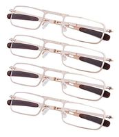 4-Pack Small Lens Reading Glasses Readers Men Women Readers Men Women Gold +2.75