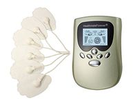 8 Modes Best Muscle Simulator tens EMS nmes Unit Machines Electric Electronic Pulse Massagers for Back Neck Shoulder Knee Legs Body Pain tmj Replacement Pads (Green) HealthmateForever PM8