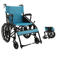 wheelchair Foldable Transport with Lightweight Steel Frame,Ultra Light Manual Medical, Back Foldable,Suitable for The Elderly and People with Reduced Mobility