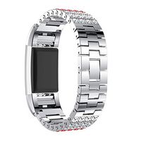 Lyperkin Compatible with Fitbit Charge 2 Bands, Luxury Crystal Stainless Steel Watch Strap Bands Quick Release Replacement Wristband Accessories Compatible with Fitbit Charge 2 Watch for Women A-26