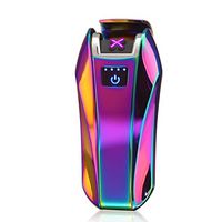 Lighters Dual Arc Lighter USB Lighter Plasma Electronic Rechargeable Flameless Windproof Touch Swich Lighter Good for Cigar Cigarette Candle Pipe(Rainbow)