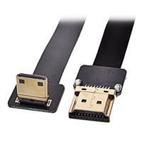 JSER 90 Degree Down Angled FPV Mini HDMI Male to HDMI Male FPC Flat Cable 50cm for Multicopter Aerial Photography JSER