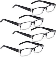 READING GLASSES 4 pack Two-color frame Readers (BlackClear, 2.50)