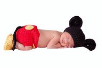 Photography Prop Baby Costume Cute Crochet Knitted Hat Diaper Shoes Mickey Mouse