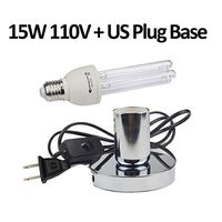 PNBHP UVC LED E27 UV Lamp Ultraviolet Ozone Germicidal Light 220V 110V Bactericidal Quartz Lamp Bacterium Mite Killer Home Bathroom (Color Temperature : No Ozone, Wattage : 15W 110V US Plug)